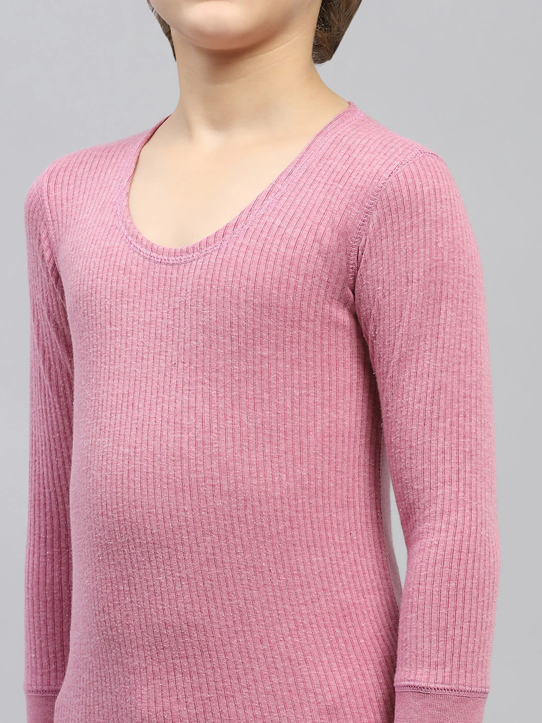 Boys Pink Solid Thermal Vest - Image 6