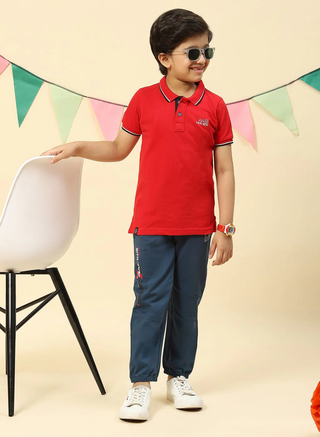 Boys Red Printed T-Shirt - Image 2