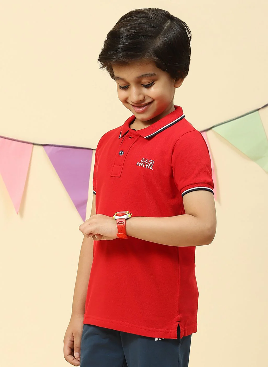 Boys Red Printed T-Shirt - Image 3