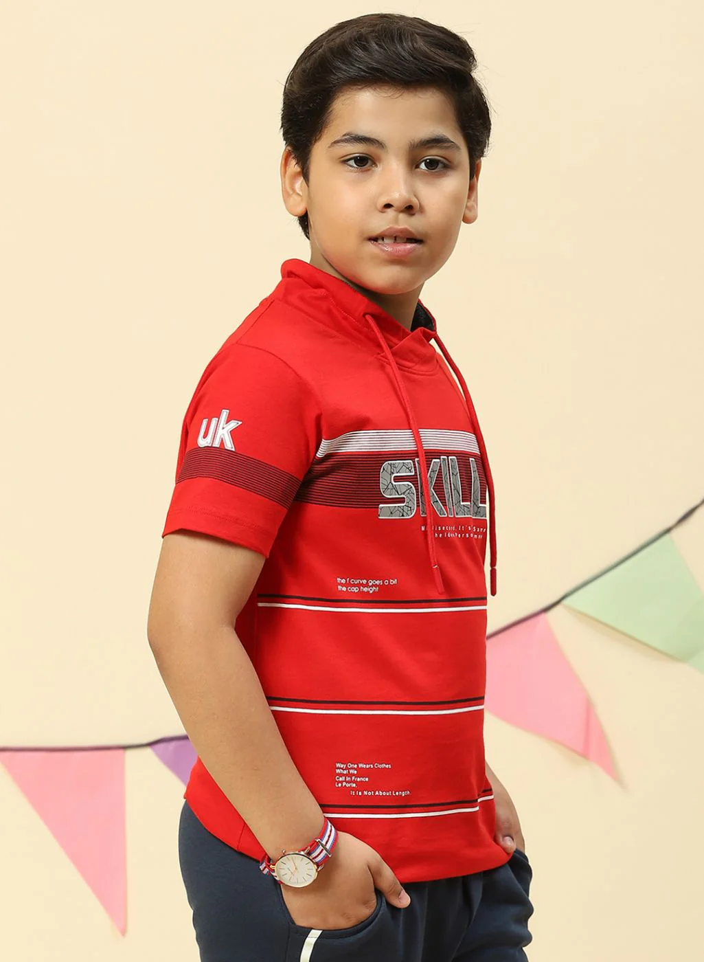 Boys Red Printed T-Shirt - Image 4