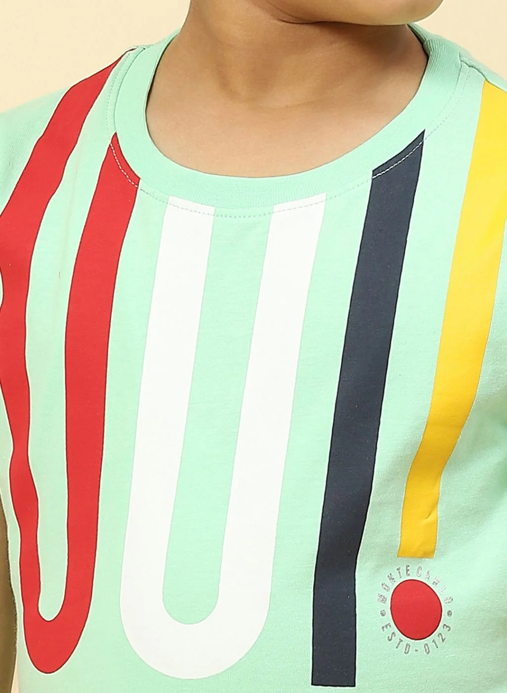 Boys Sea Green Printed T-Shirt - Image 6