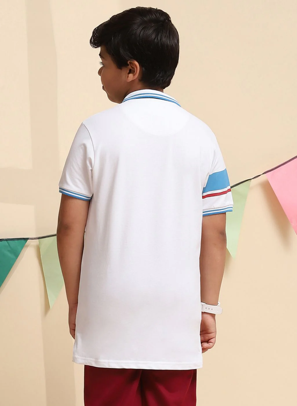 Boys White Printed T-Shirt - Image 5