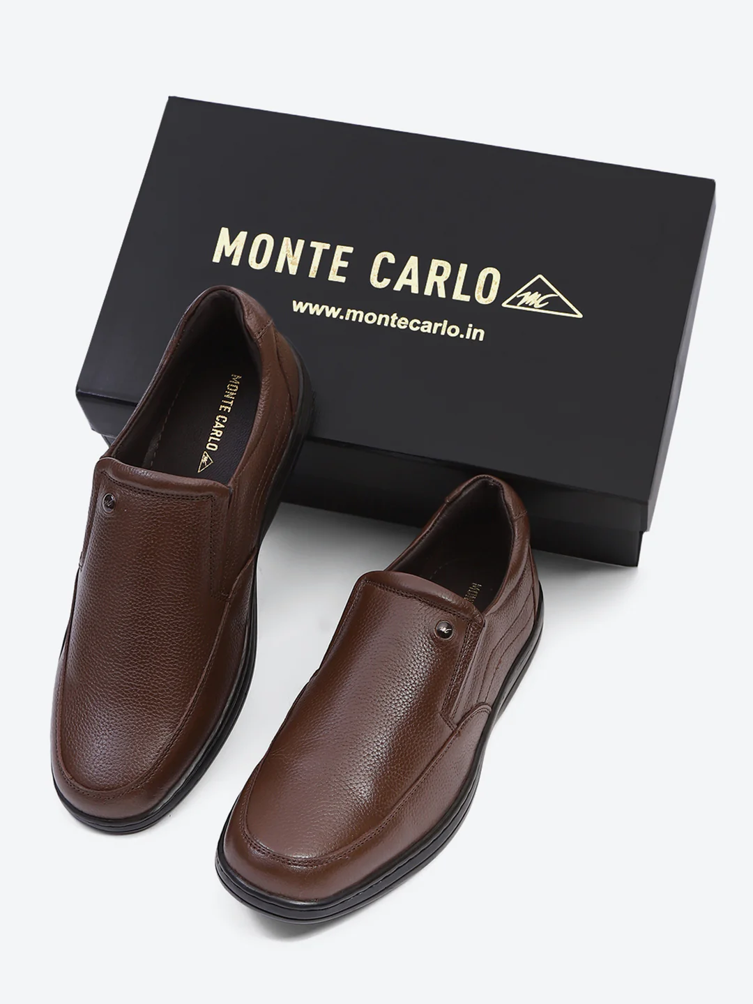 Monte Carlo Brown Comfort Slip on Formal Shoes for Men - Image 2