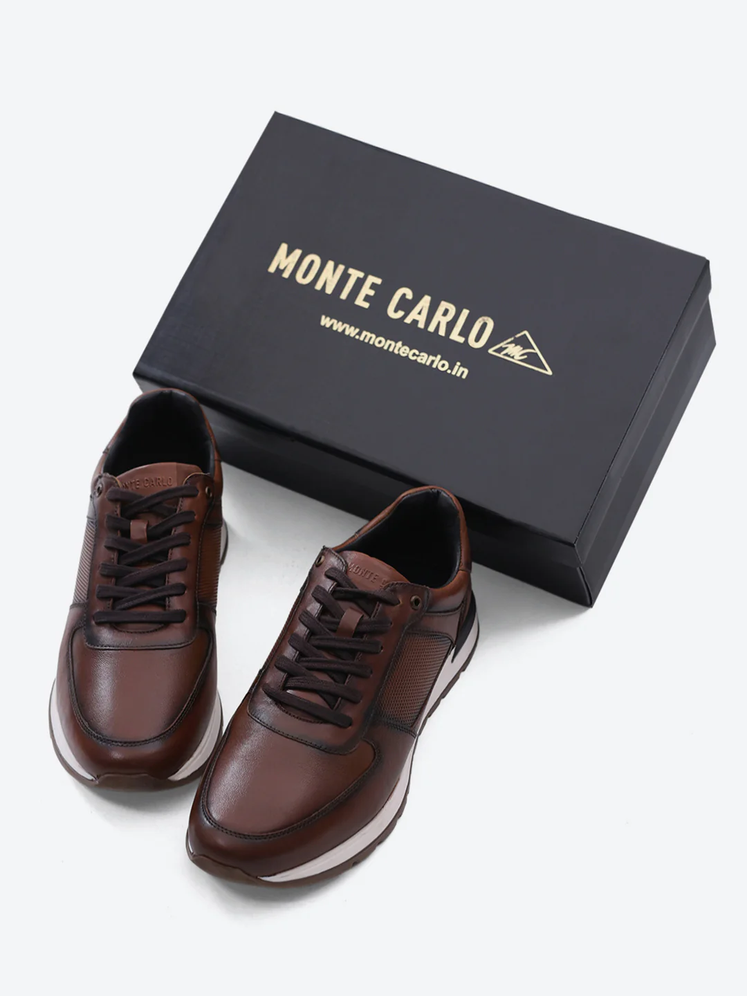 Monte Carlo Brown Lace Up Low-Top Casual Sneaker Shoe for Men - Image 2