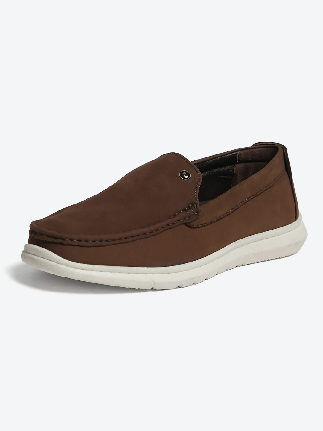 Monte Carlo Brown Light Weight Nu Buck Leather Casual Slip on Loafers for Men - Image 3