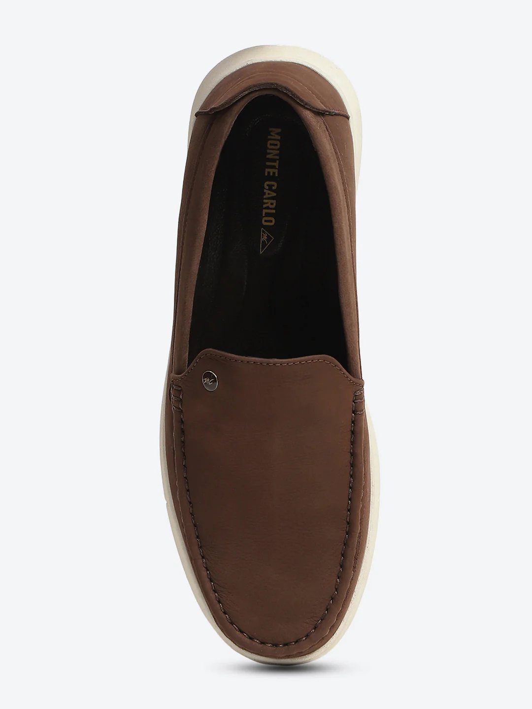 Monte Carlo Brown Light Weight Nu Buck Leather Casual Slip on Loafers for Men - Image 6