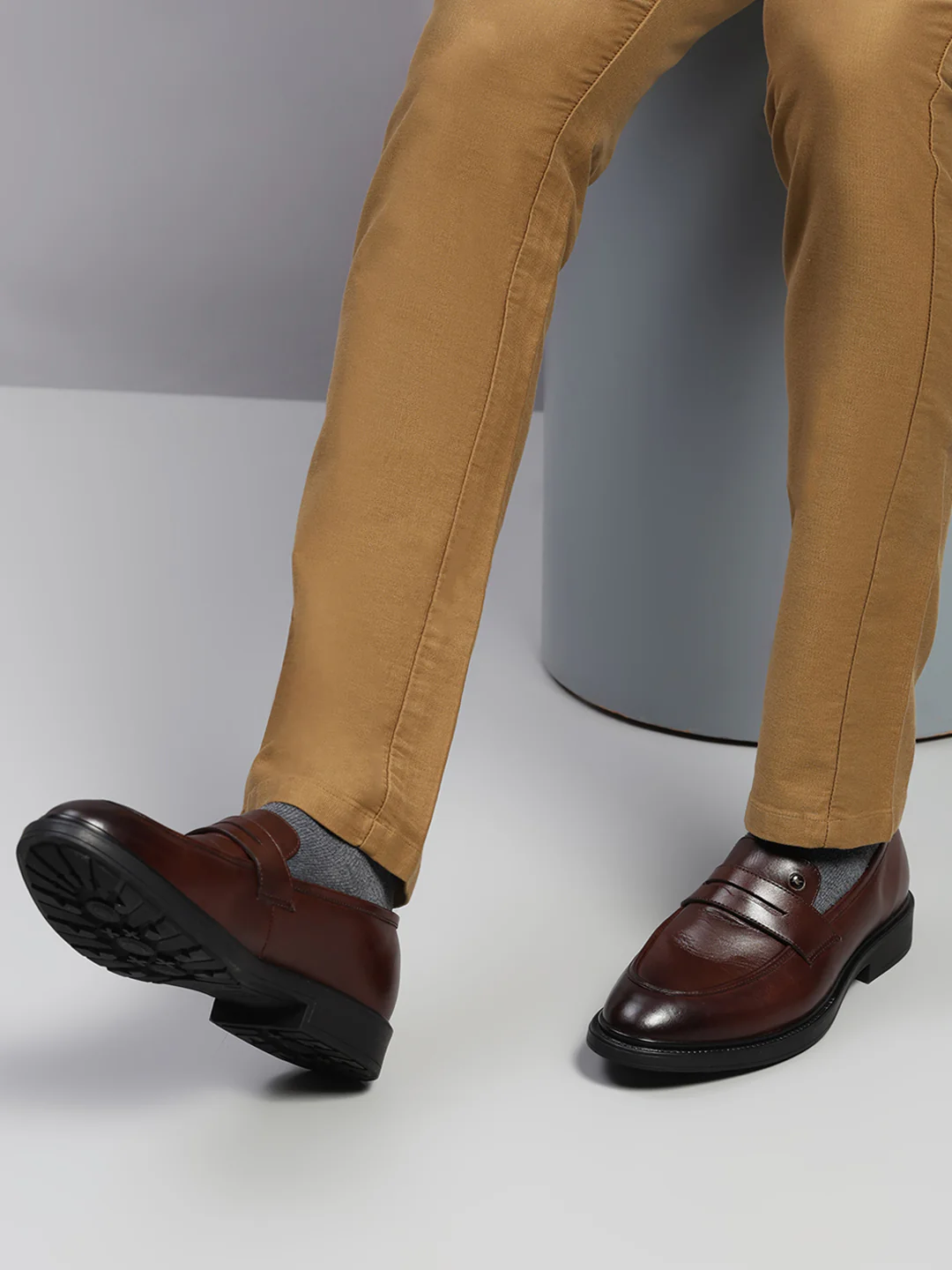 Monte Carlo Brown Slip-On I Formal I Party Wear Leather Penny Loafers for Men - Image 10