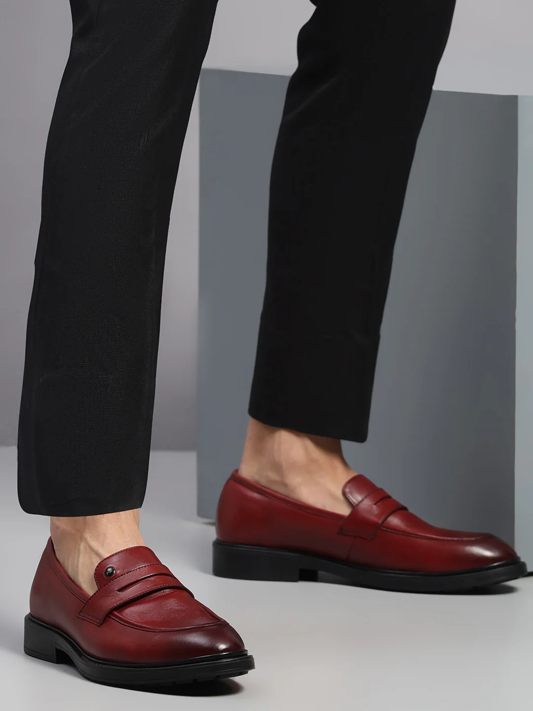 Monte Carlo Cherry Slip-On I Formal I Party Wear Leather Penny Loafers for Men - Image 10