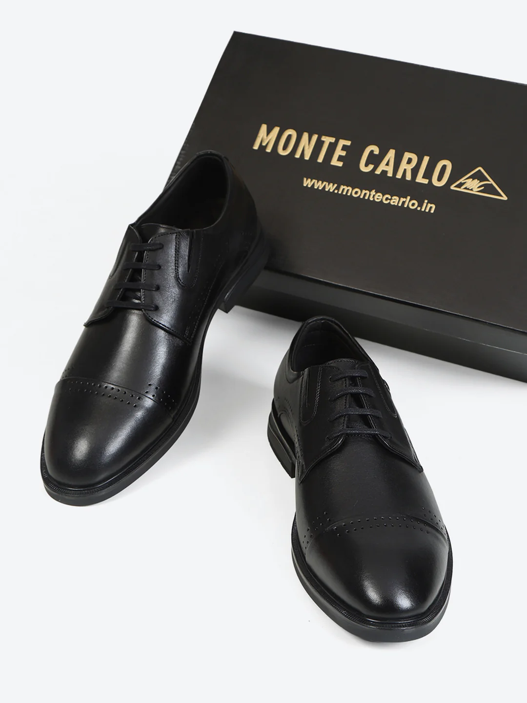 Monte Carlo Formal Derby Black Shoes for Men - Image 2