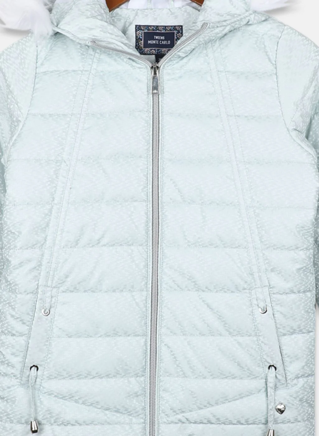 Girls Blue Printed Jacket - Image 3