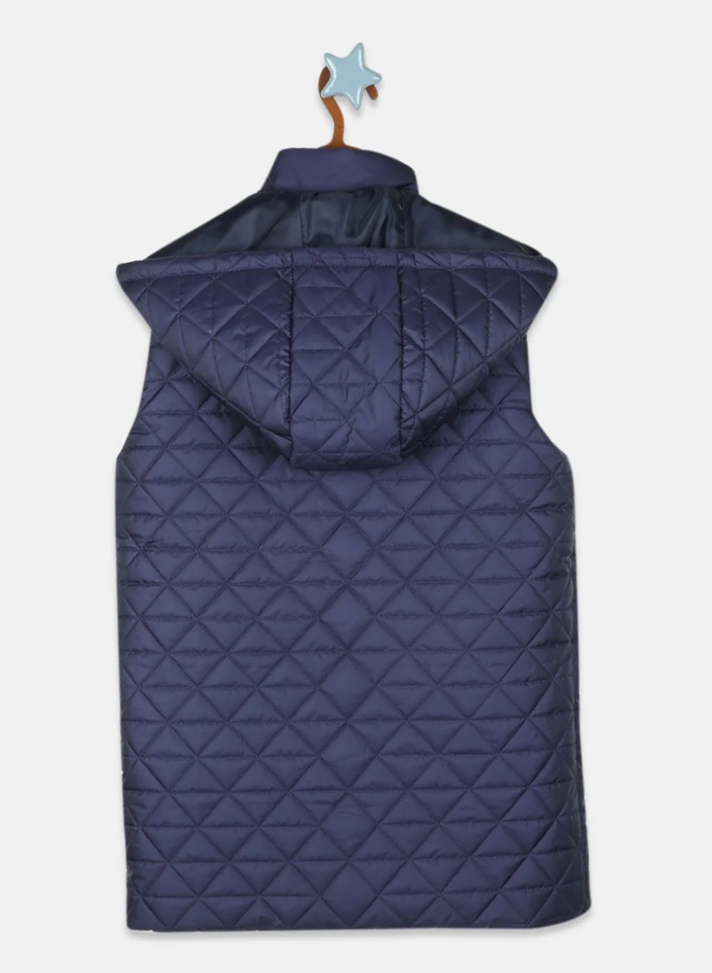 Girls Blue Solid Jacket - Image 2