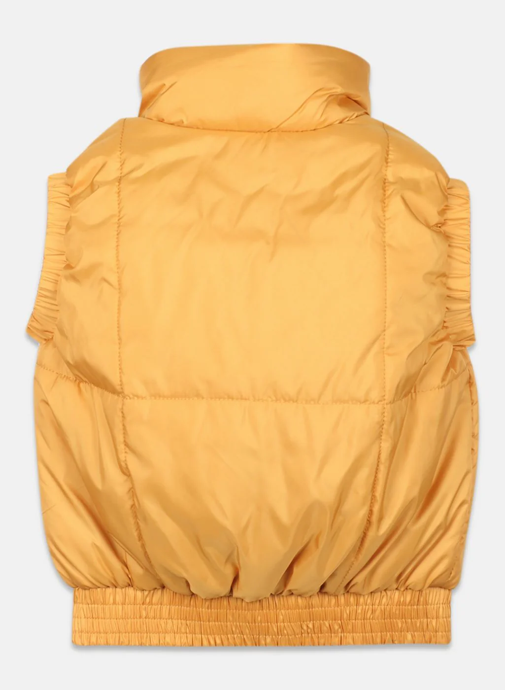 Girls Mustard Solid Jacket - Image 2