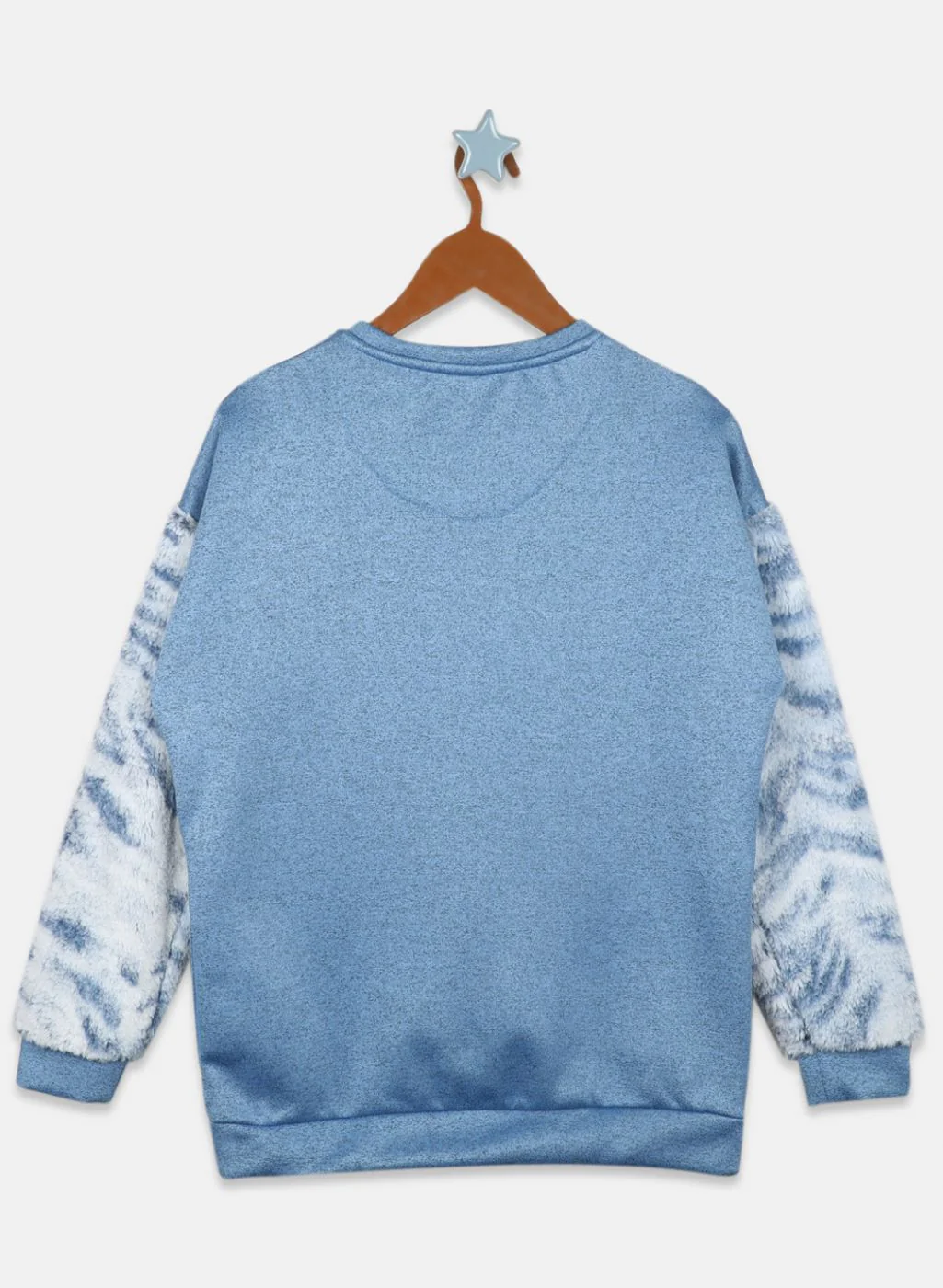 Girls NAvy Blue Printed Sweatshirt - Image 2