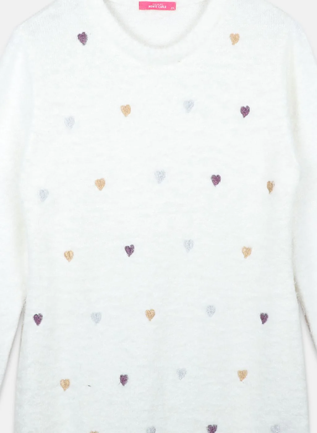 Girls Off White Solid Top - Image 3