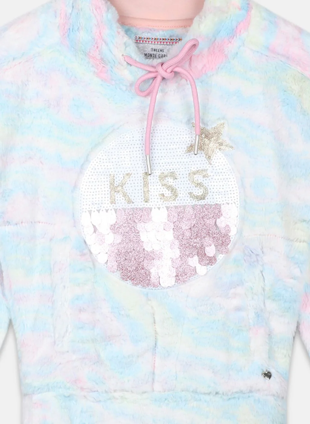 Girls Pink Printed Sweatshirt - Image 3