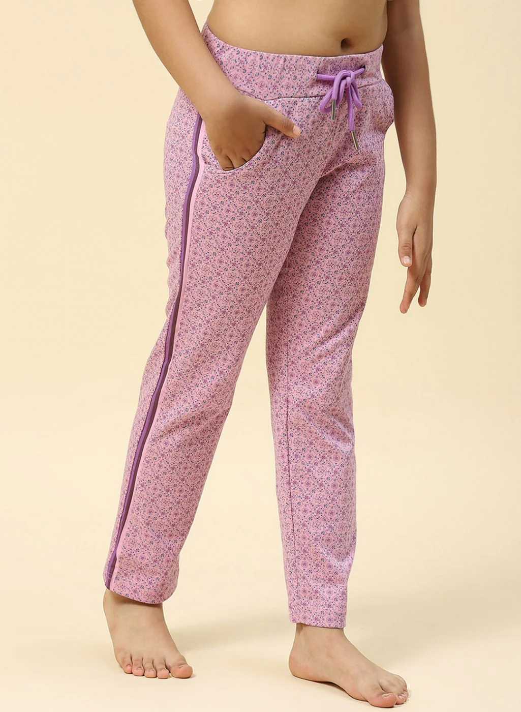 Girls Purple Regular Fit Lower - Image 4