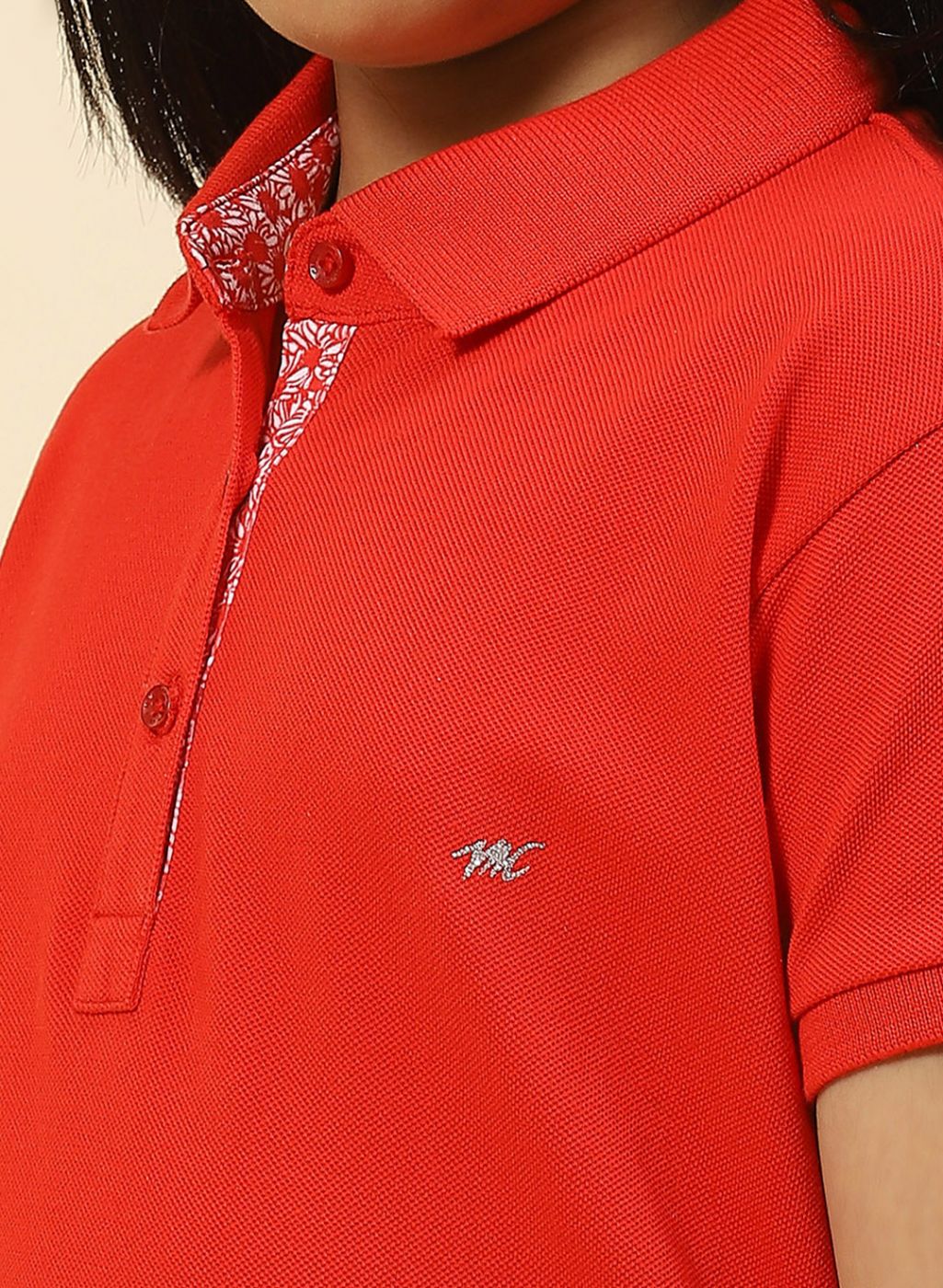 Girls Red Plain T-Shirt - Image 6
