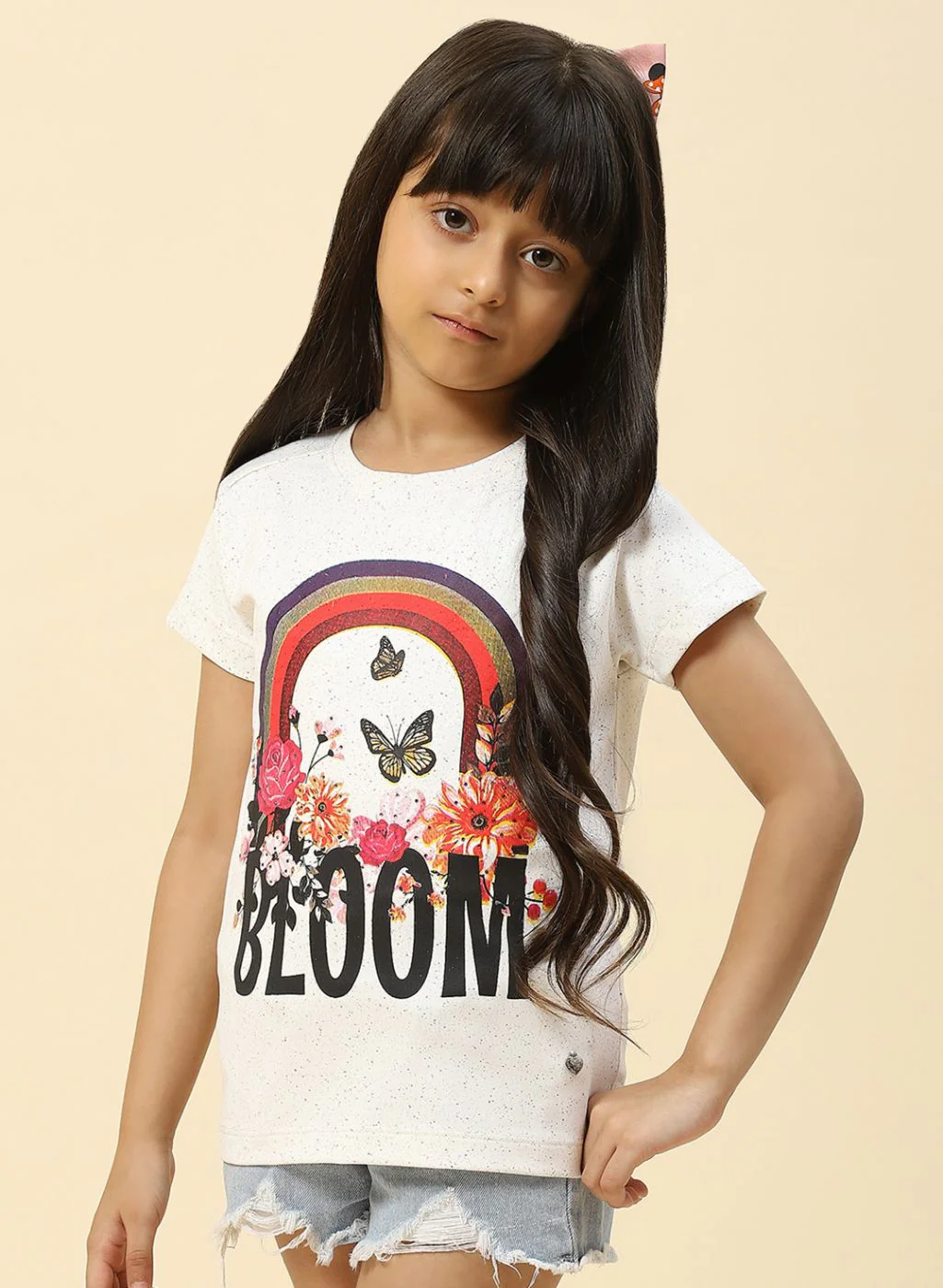 Girls White Printed Top - Image 2