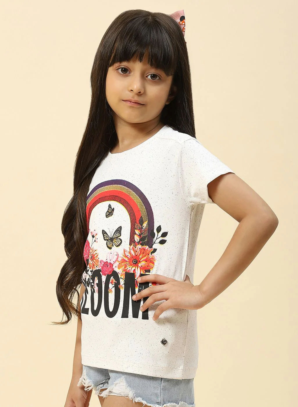 Girls White Printed Top - Image 4