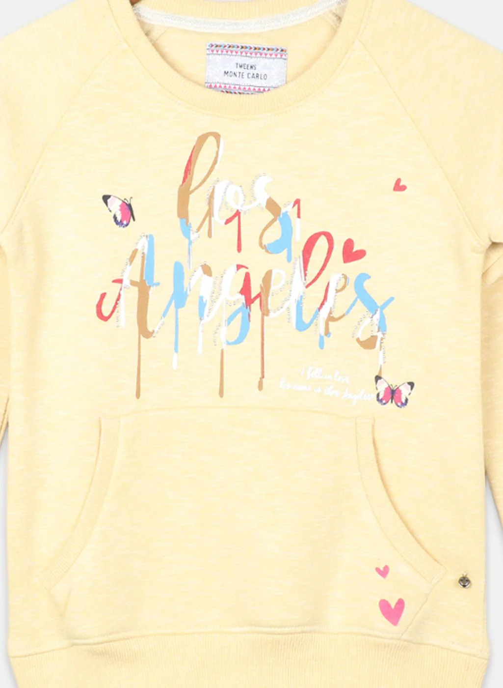 Girls Yellow Printed Sweatshirt - Image 3