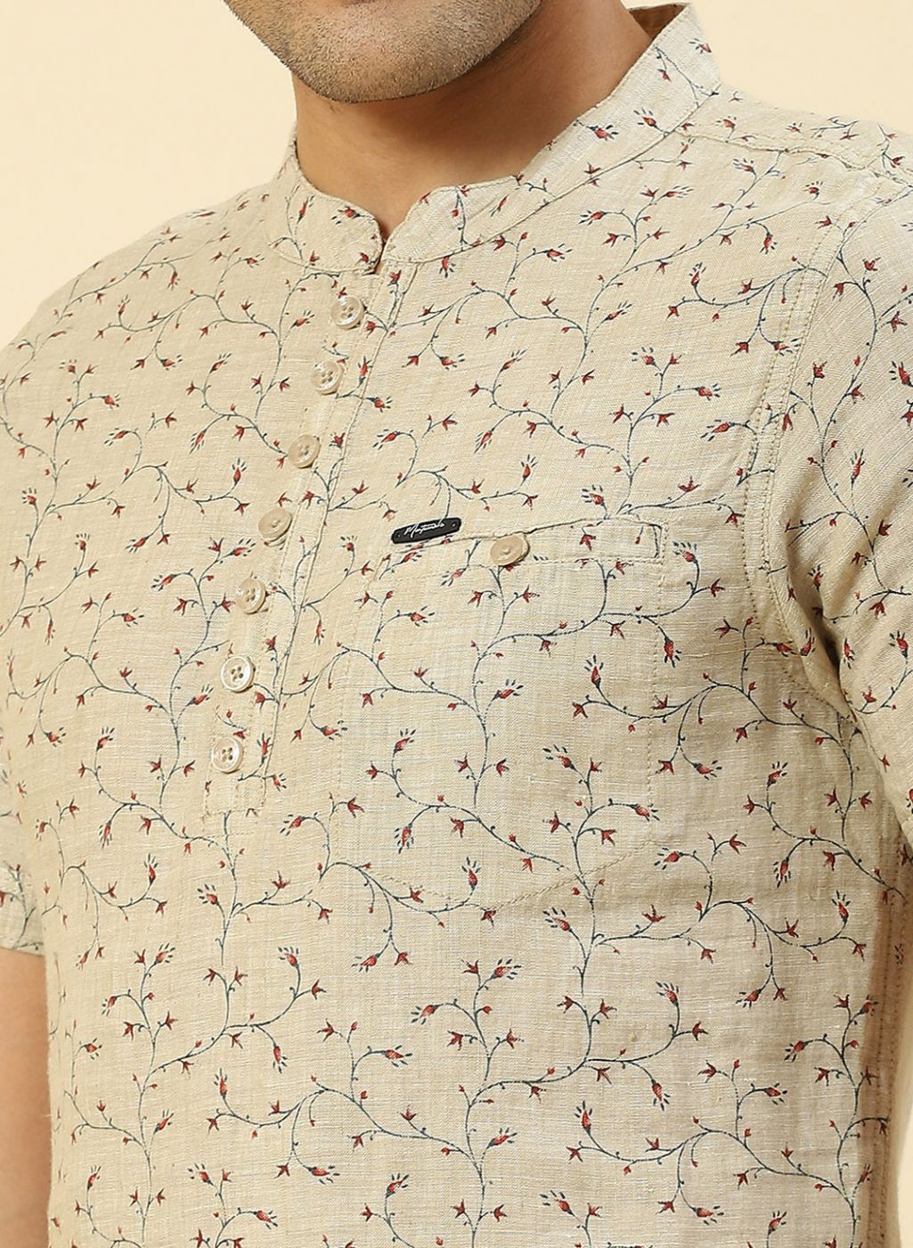 Men Beige Printed T-Shirt - Image 6