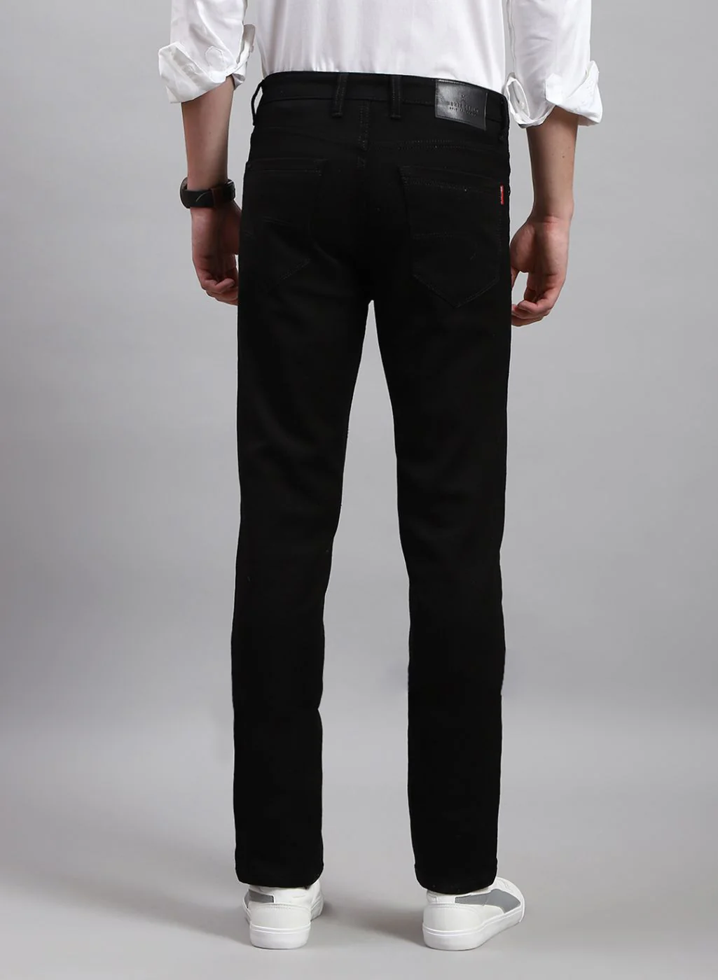 Men Black NArrow Fit Denim - Image 5