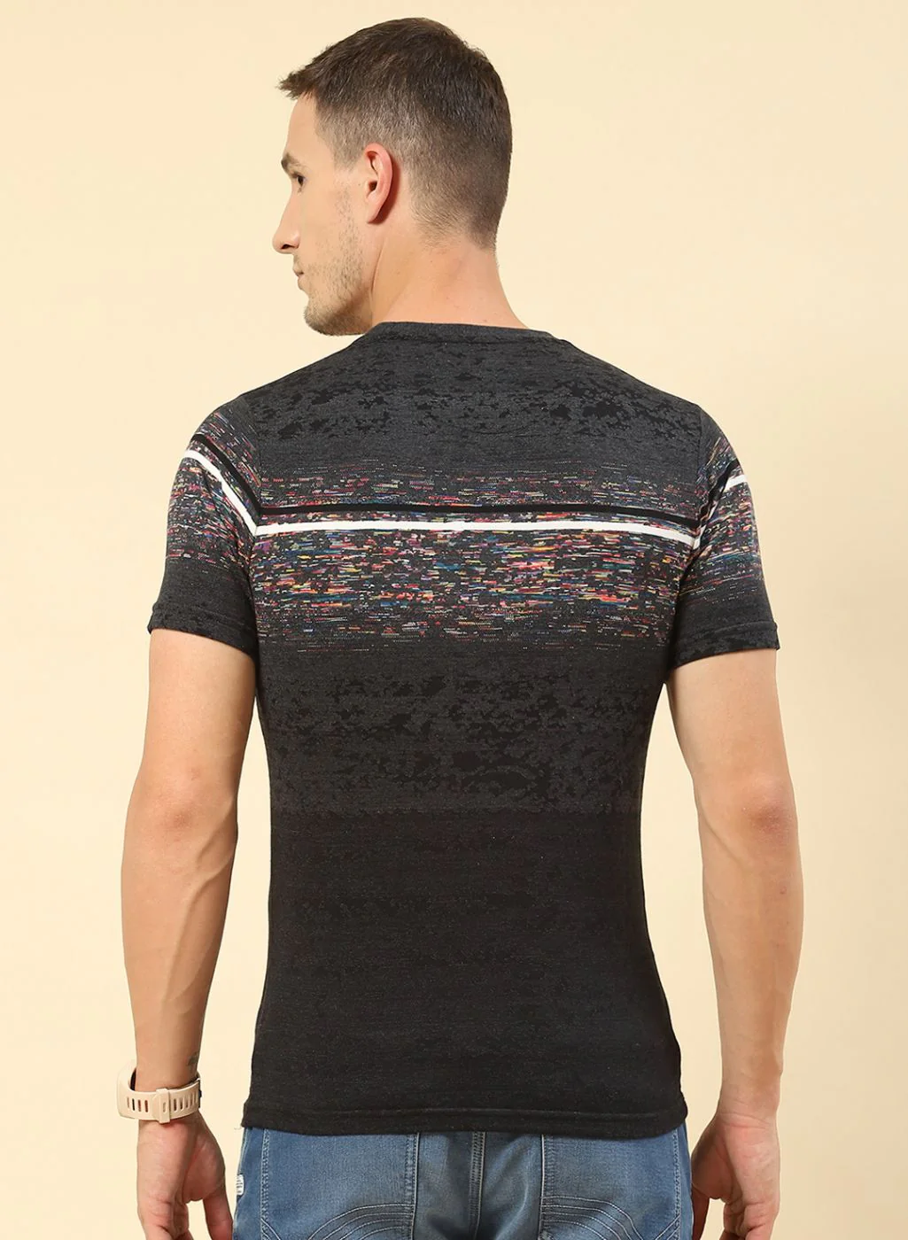 Men Black Printed T-Shirt - Image 5