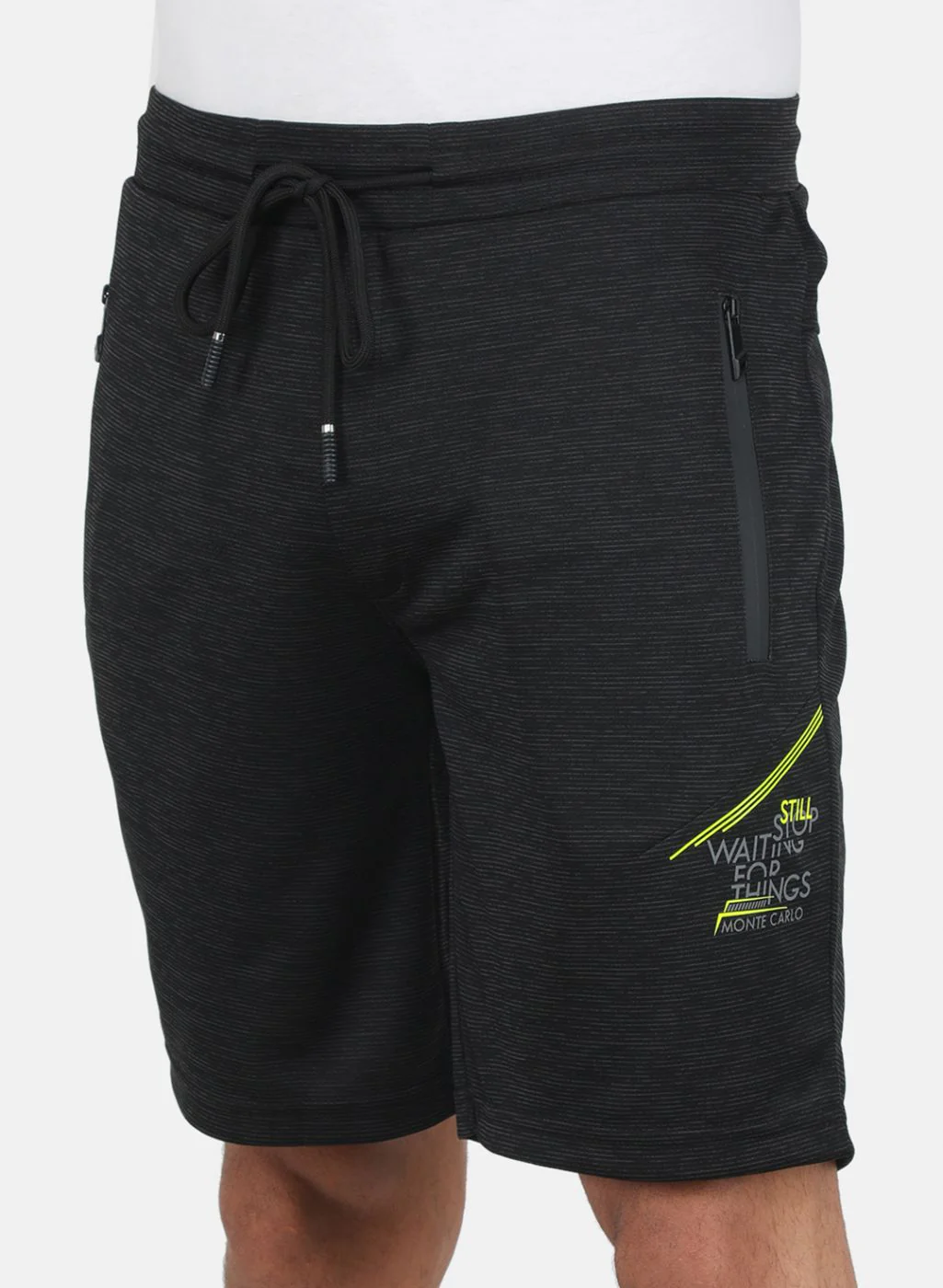 Men Black Solid Bermuda - Image 5