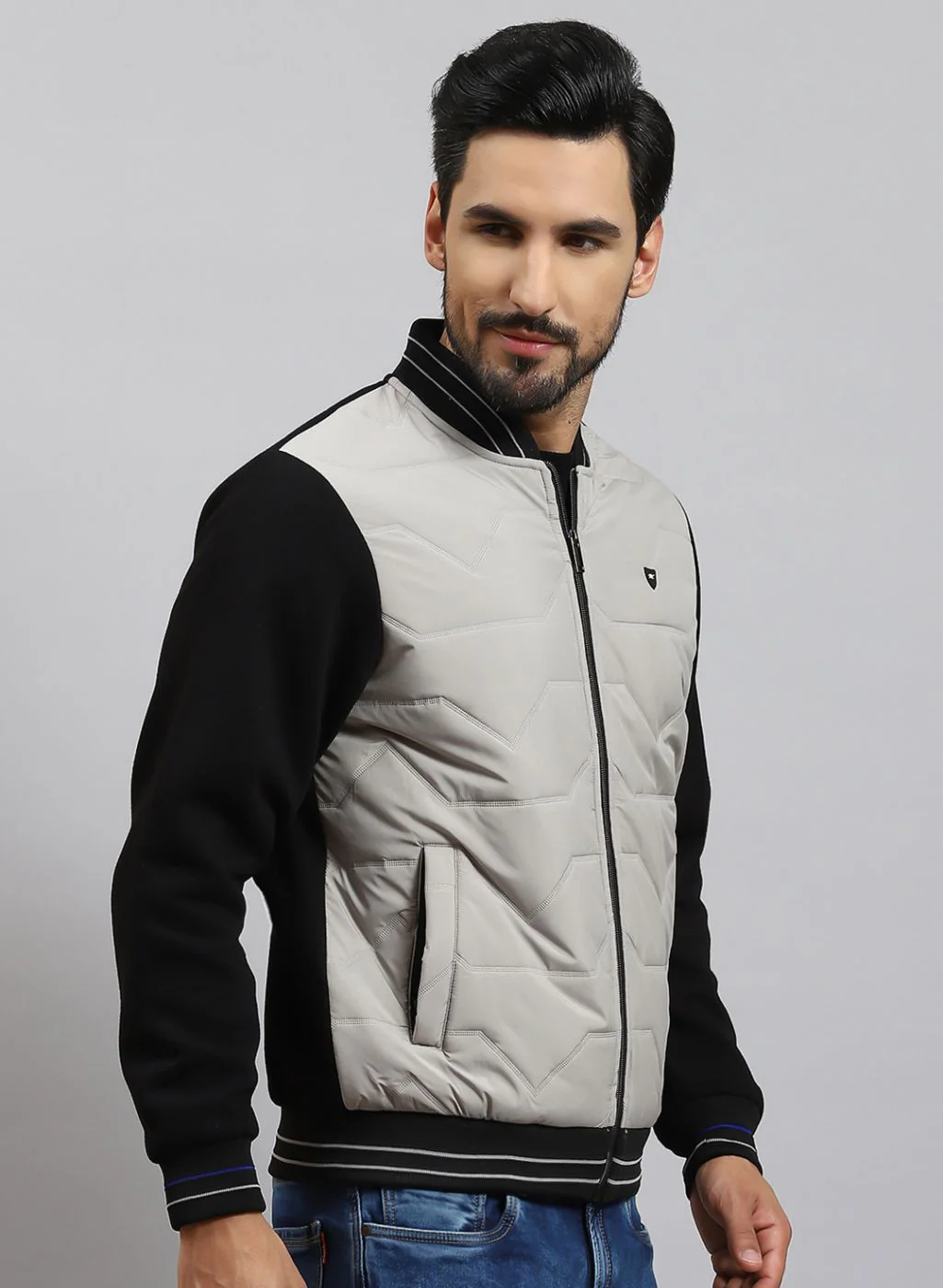 Men Black Solid Cotton Blend Jacket - Image 4