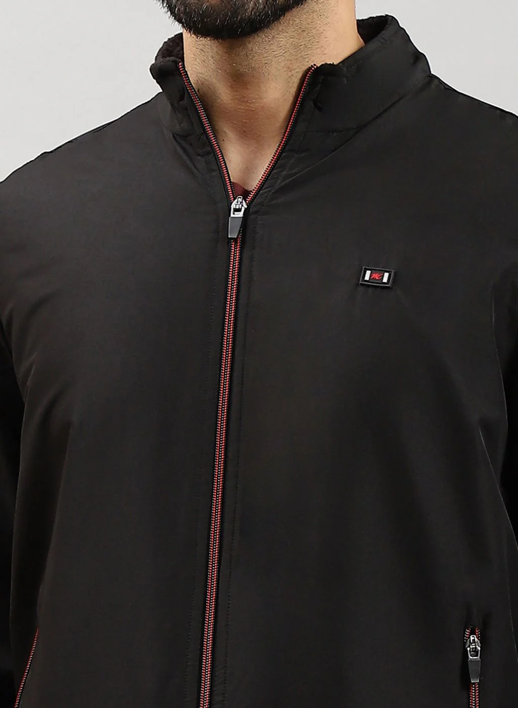 Men Black Solid Cotton Blend Tracksuit - Image 6