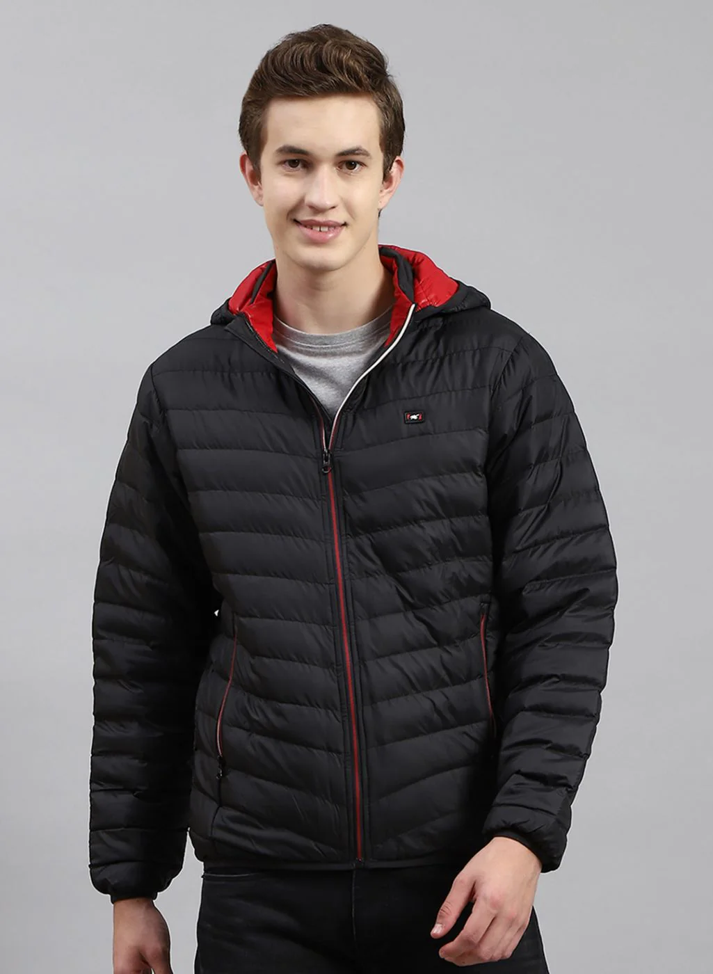 Men Black Solid Polyester Blend Jacket - Image 2