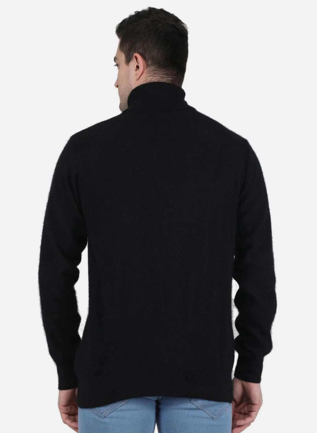 Men Black Solid Pullover - Image 3