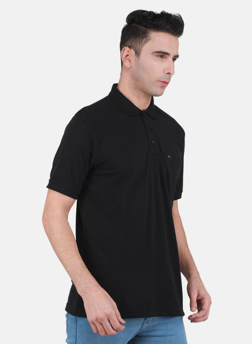 Men Black Solid T-Shirt - Image 6