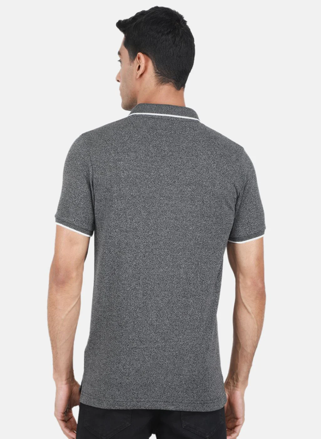 Men Black Solid T-Shirt - Image 3