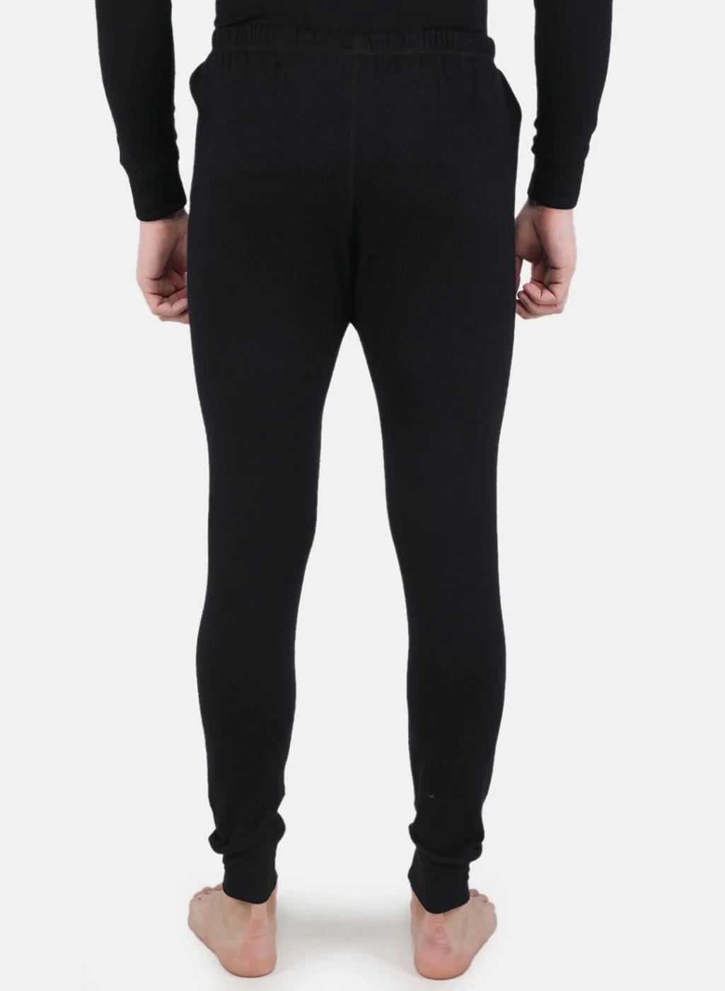 Men Black Solid Thermal Lower - Image 3