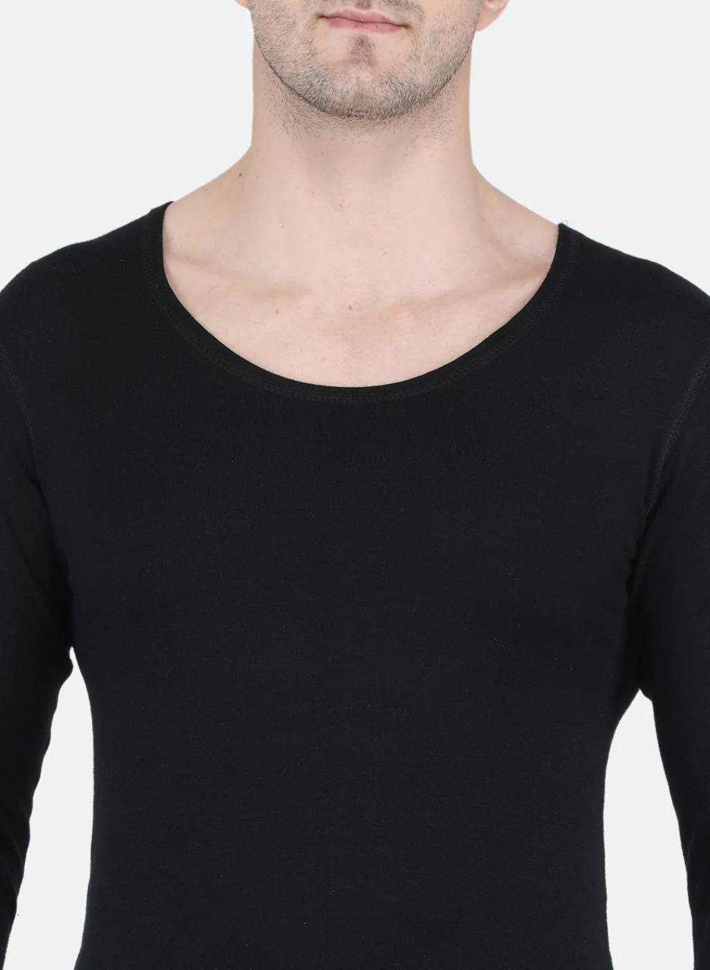 Men Black Solid Thermal Vest - Image 5