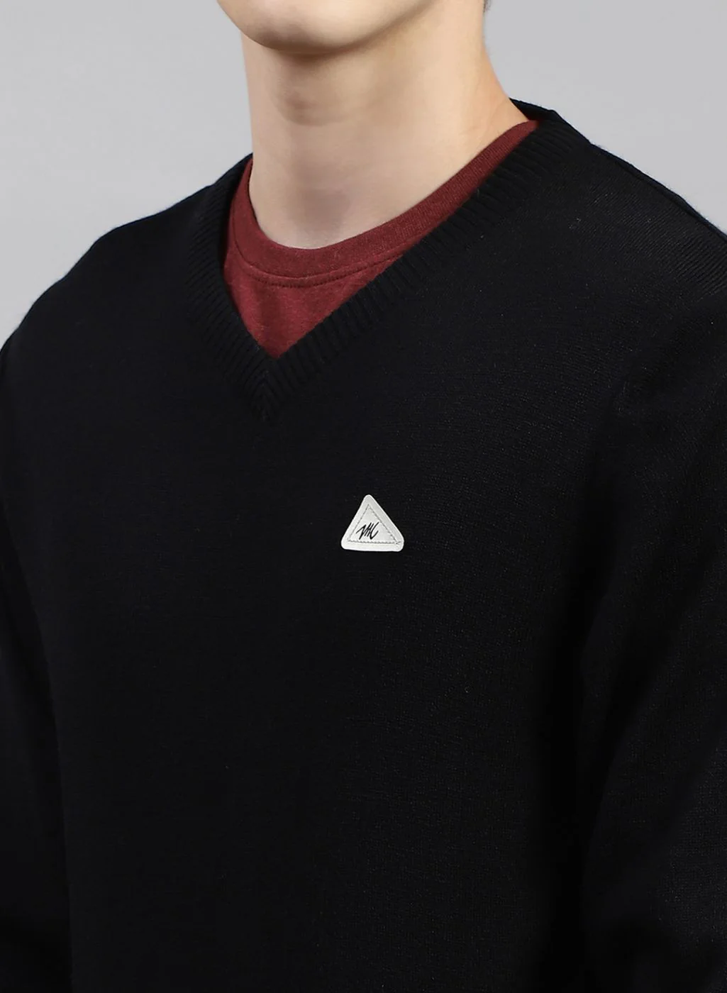 Men Black Solid Wool blend Pullover - Image 6
