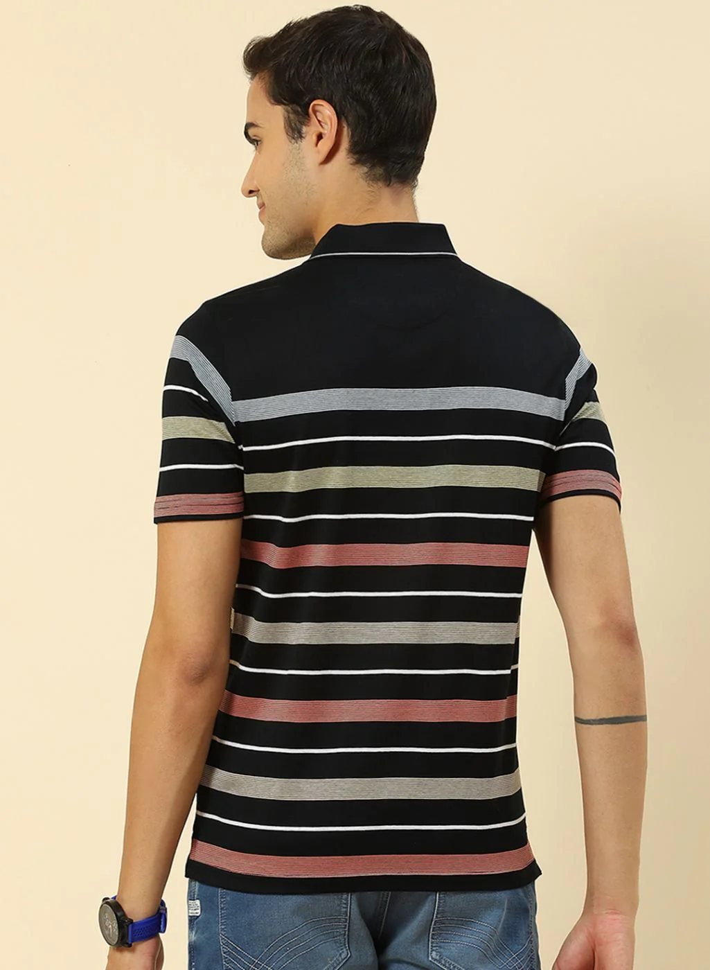 Men Black Stripe Shirt - Image 4