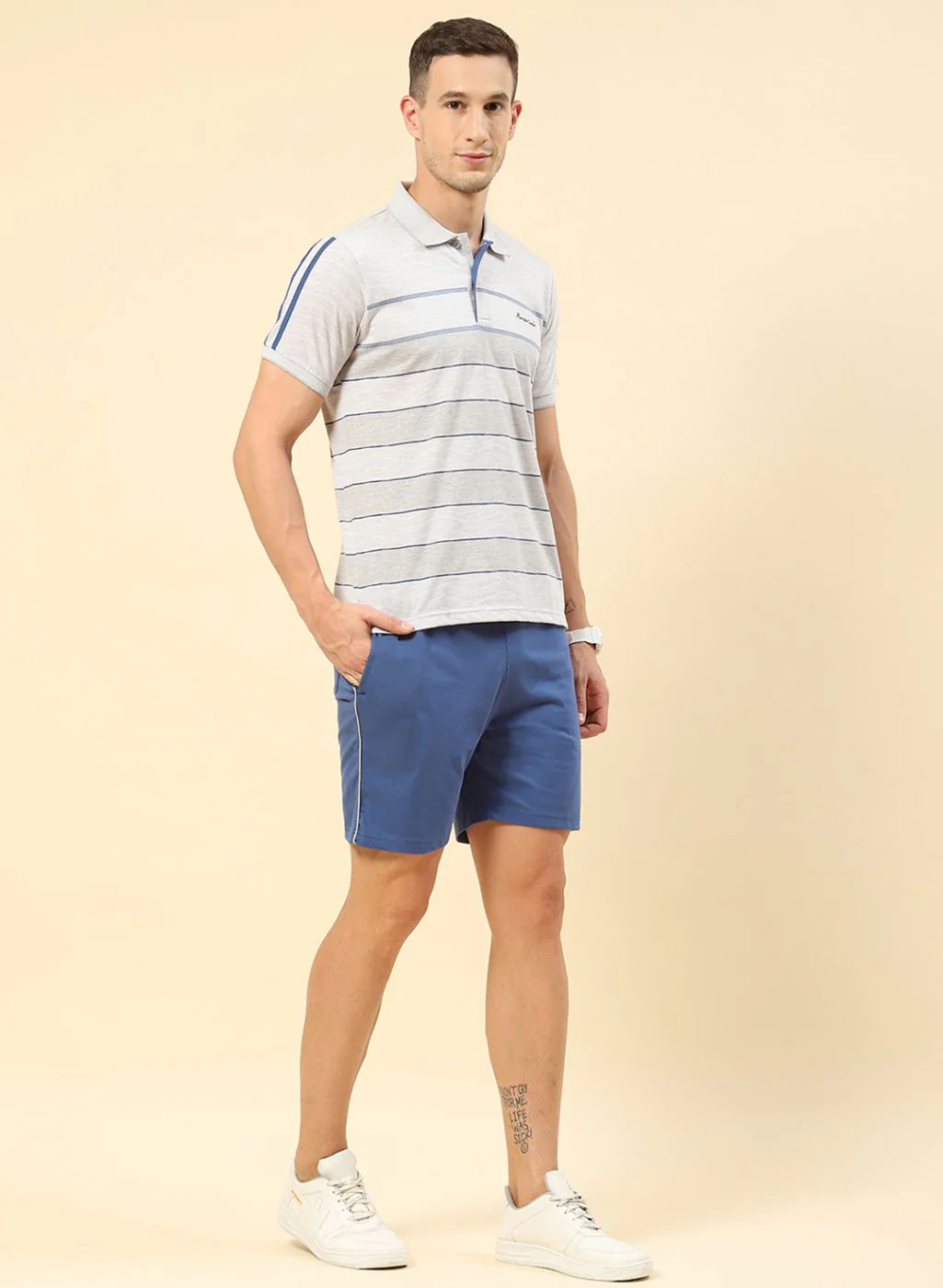 Men Blue & Grey Printed Combo Set - Image 4