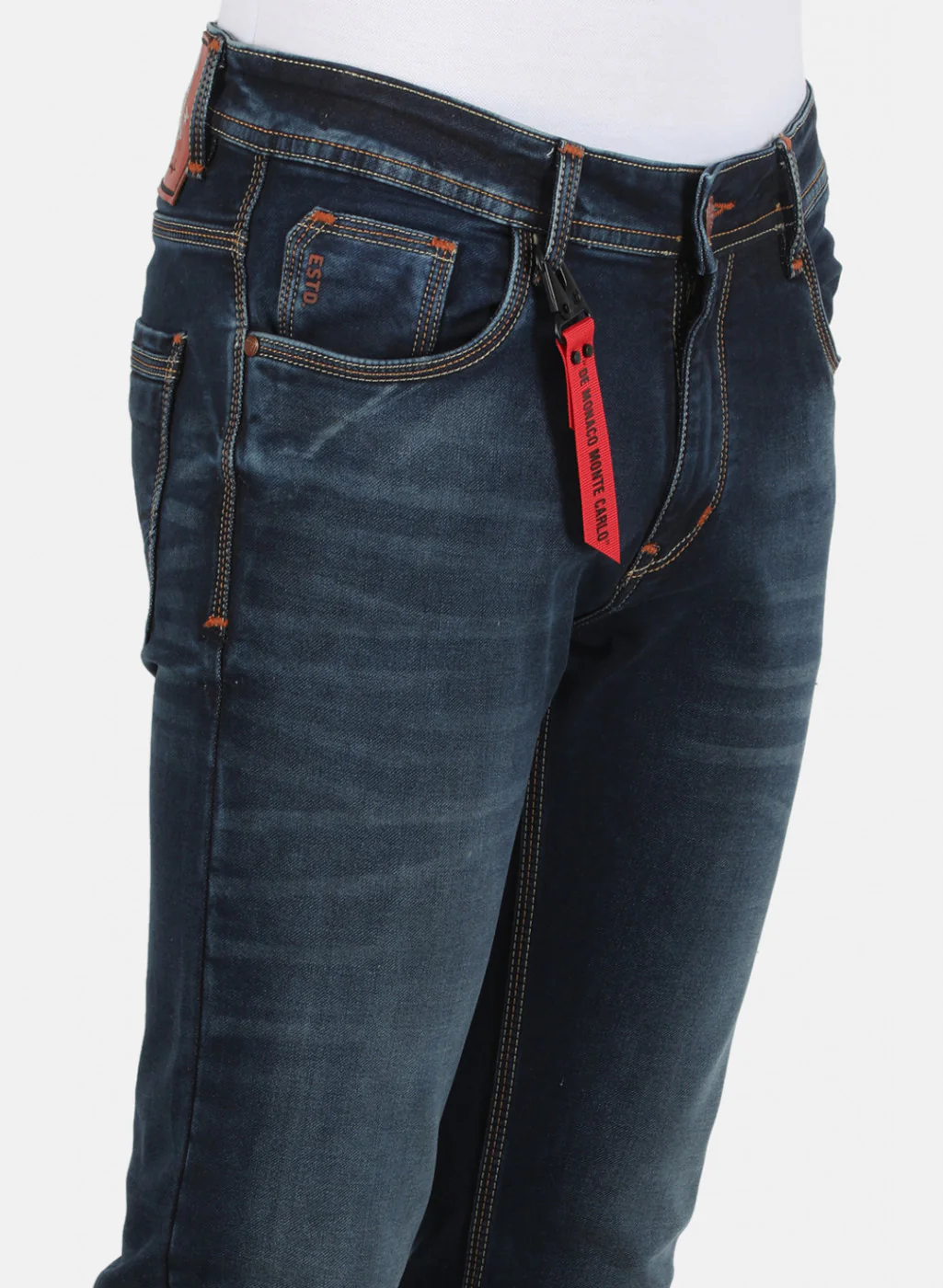Men Blue Narrow Fit Denim - Image 5