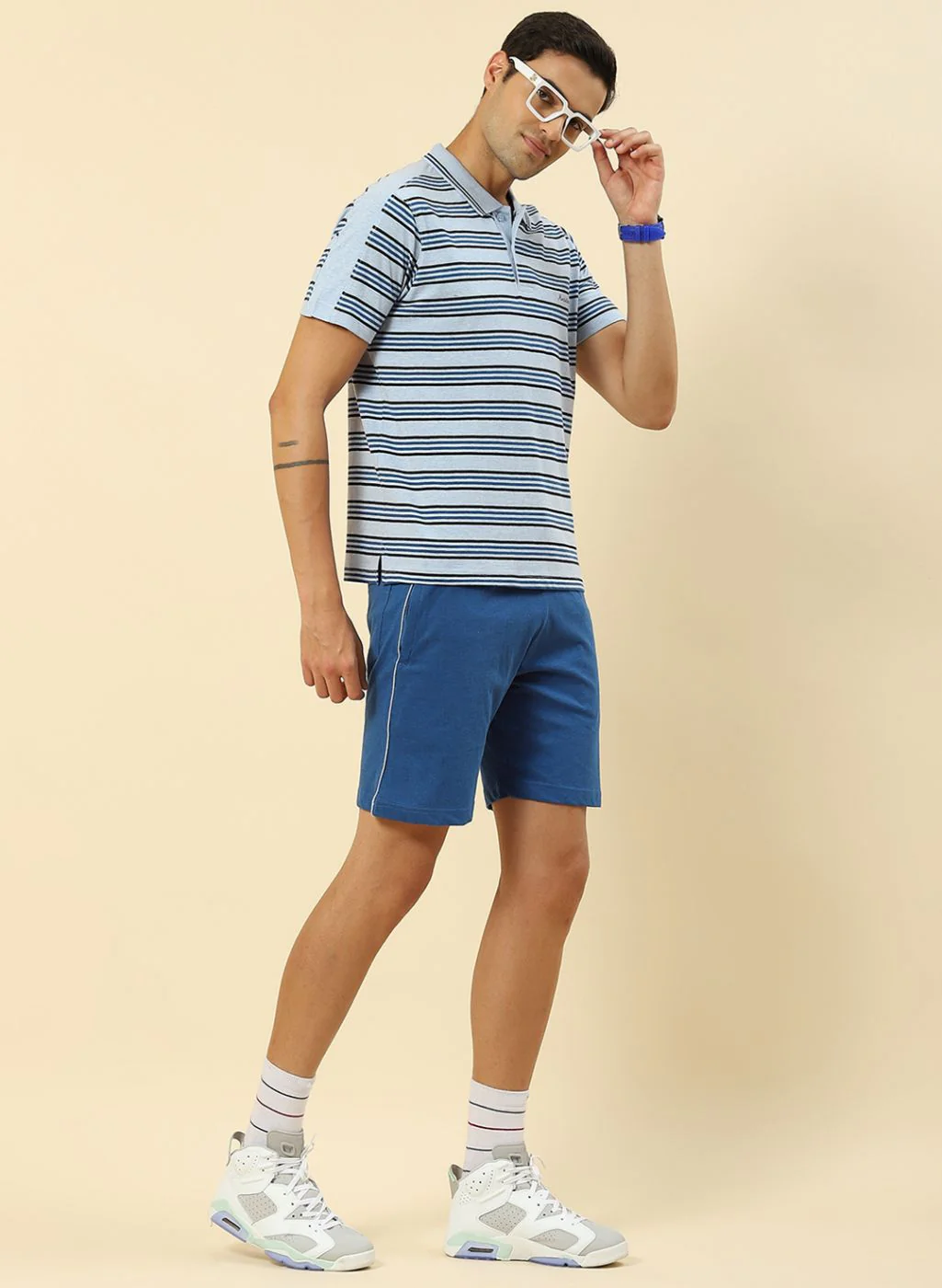 Men Blue Printed Combo Set - Image 4