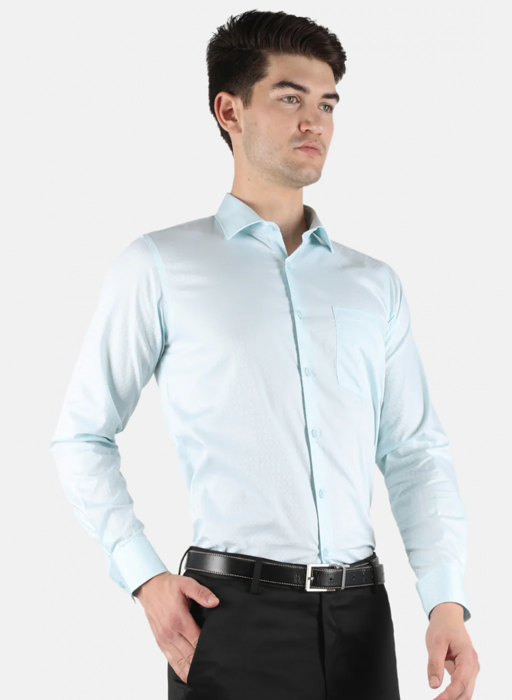 Men Blue Printed Shirt - Image 6