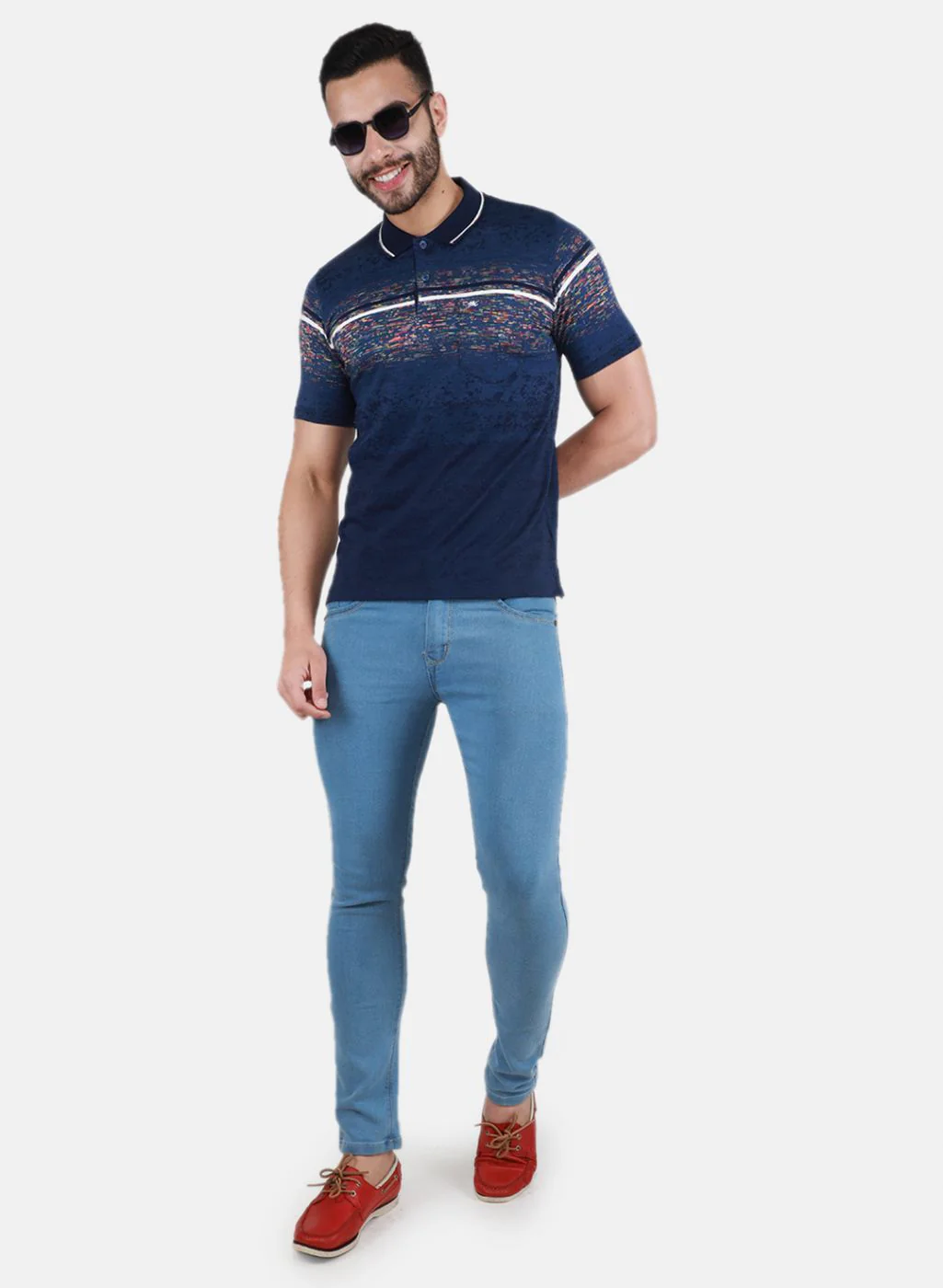 Men Blue Printed T-Shirt - Image 4