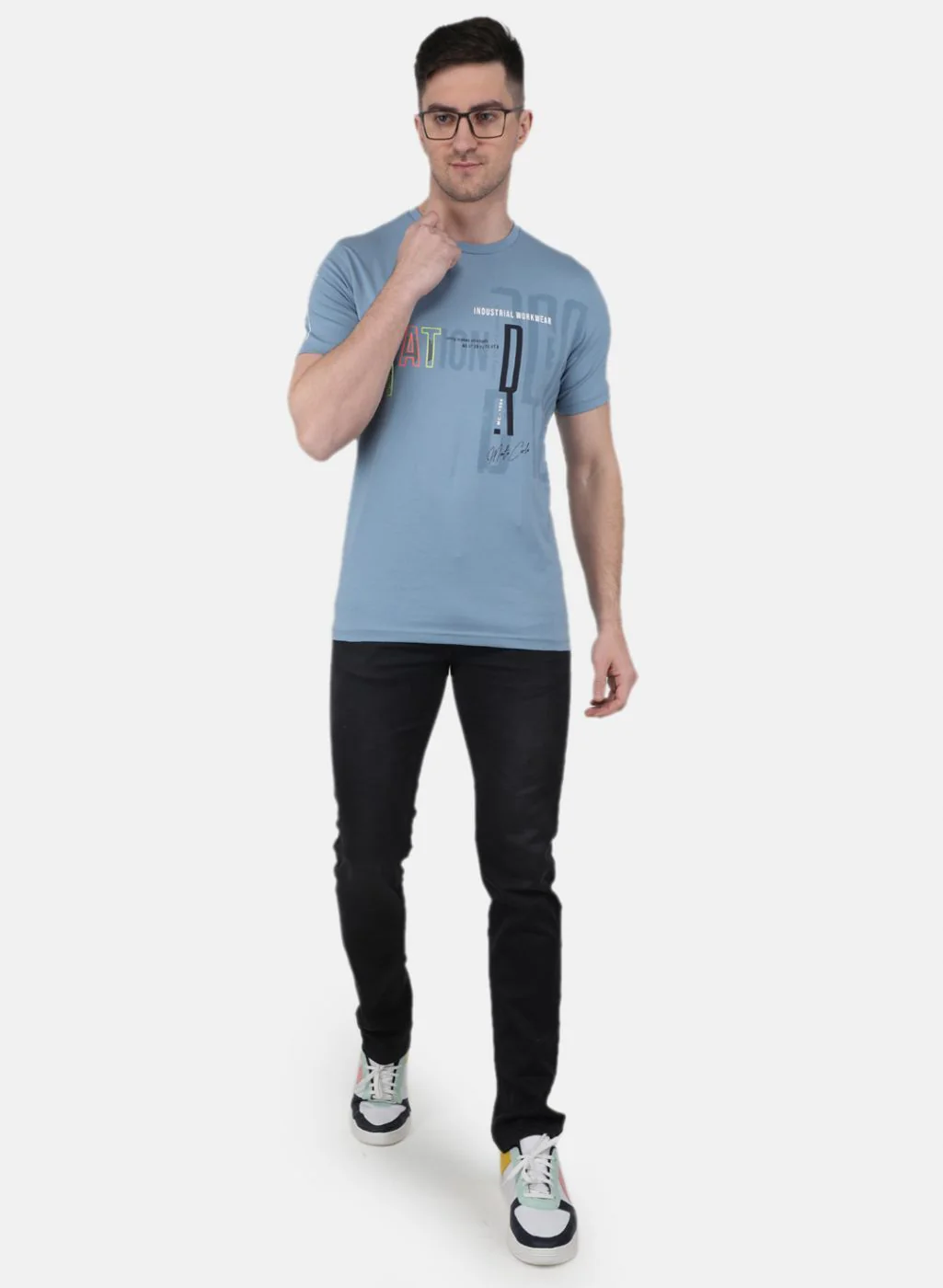 Men Blue Printed T-Shirt - Image 4
