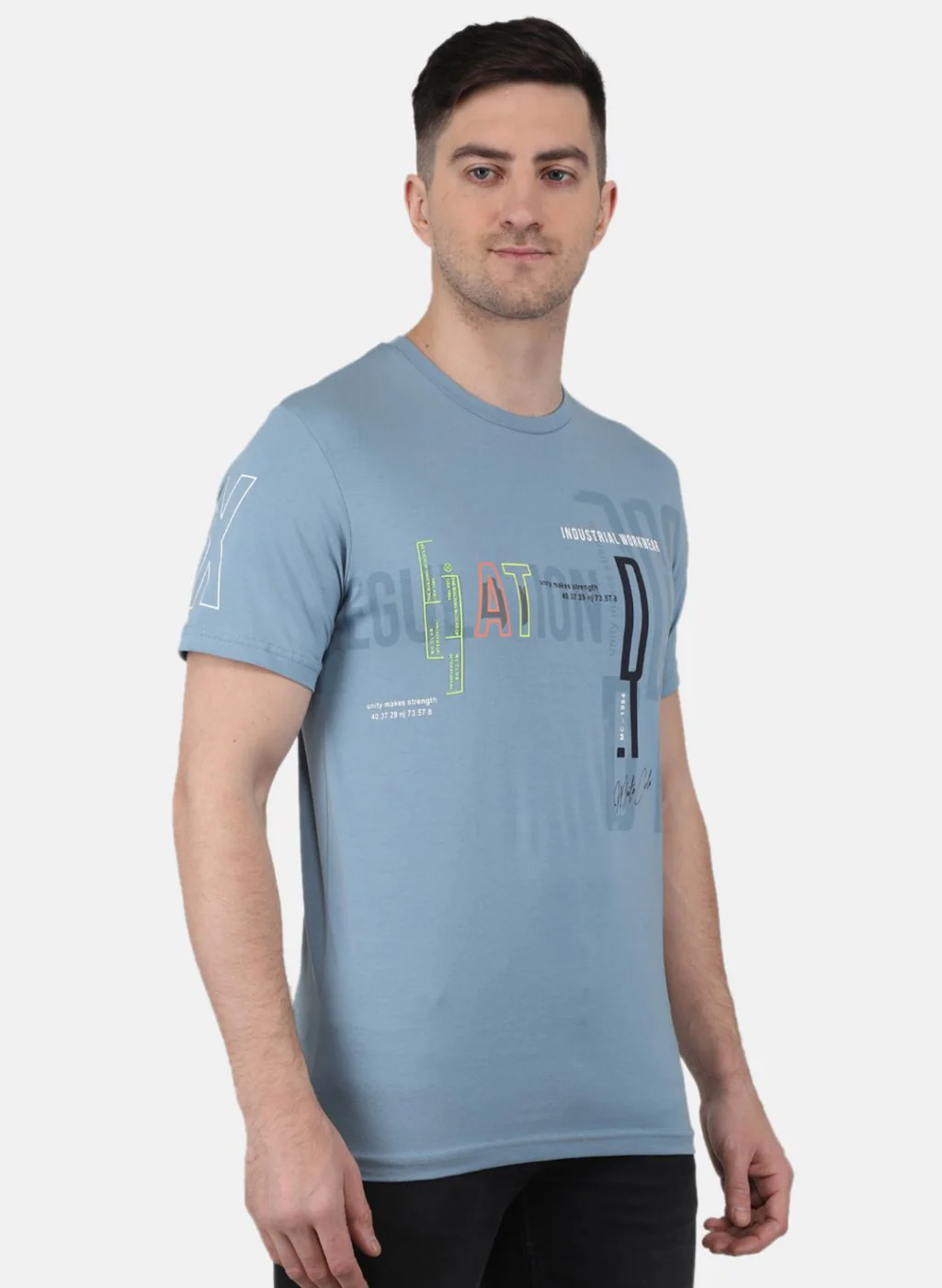 Men Blue Printed T-Shirt - Image 6