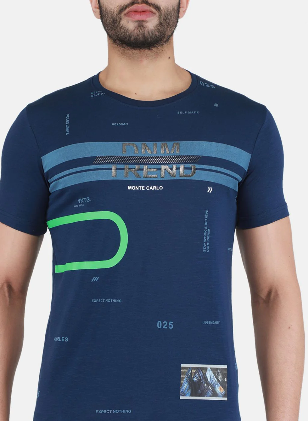 Men Blue Printed T-Shirt - Image 5
