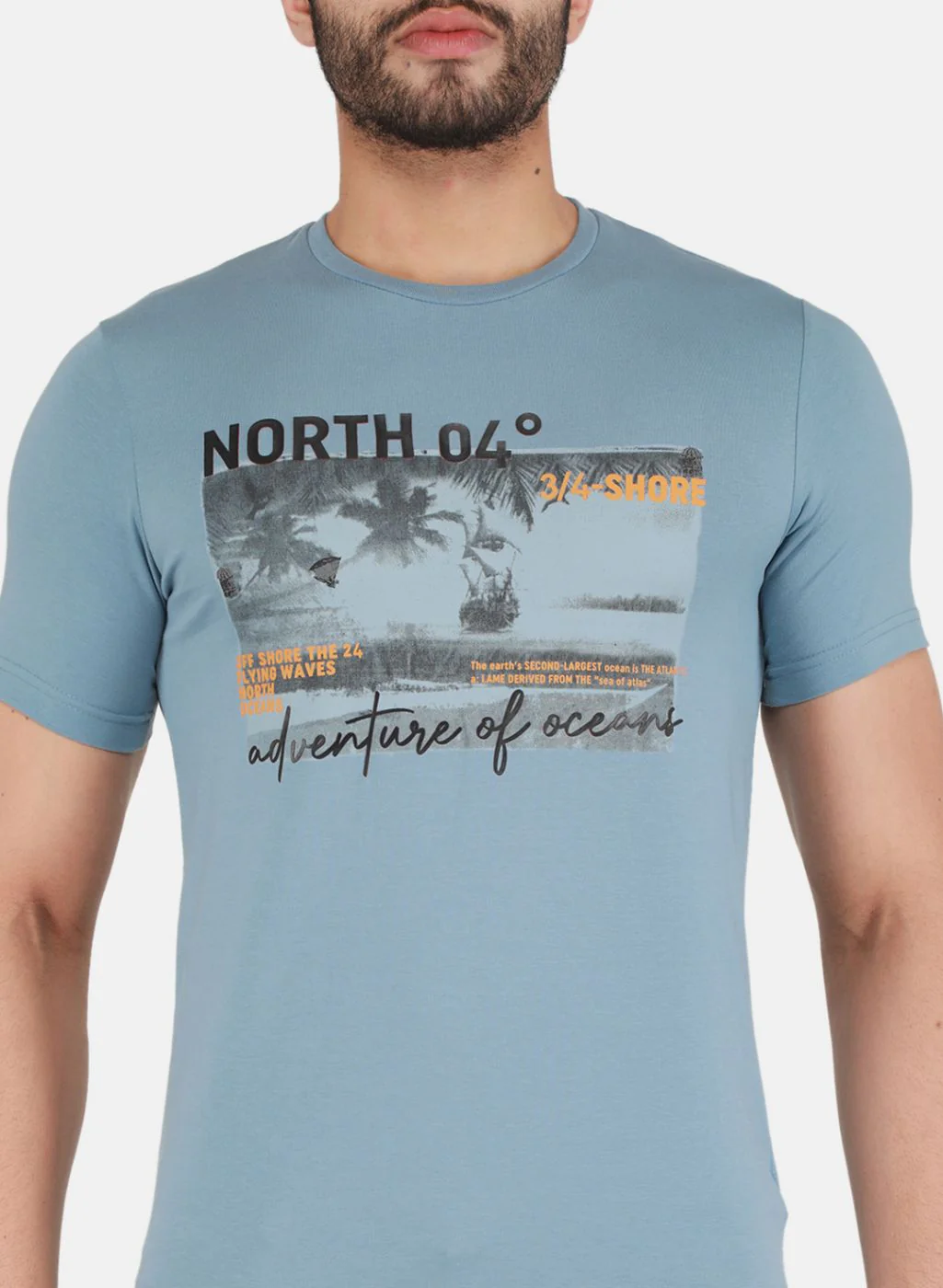 Men Blue Printed T-Shirt - Image 5