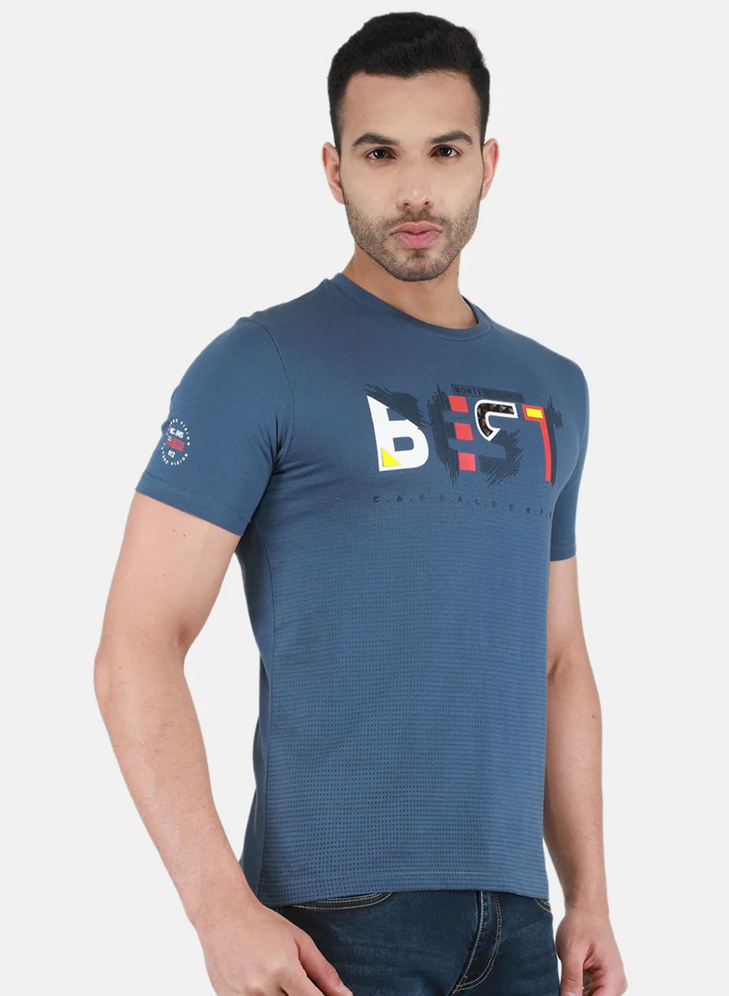Men Blue Printed T-Shirt - Image 6