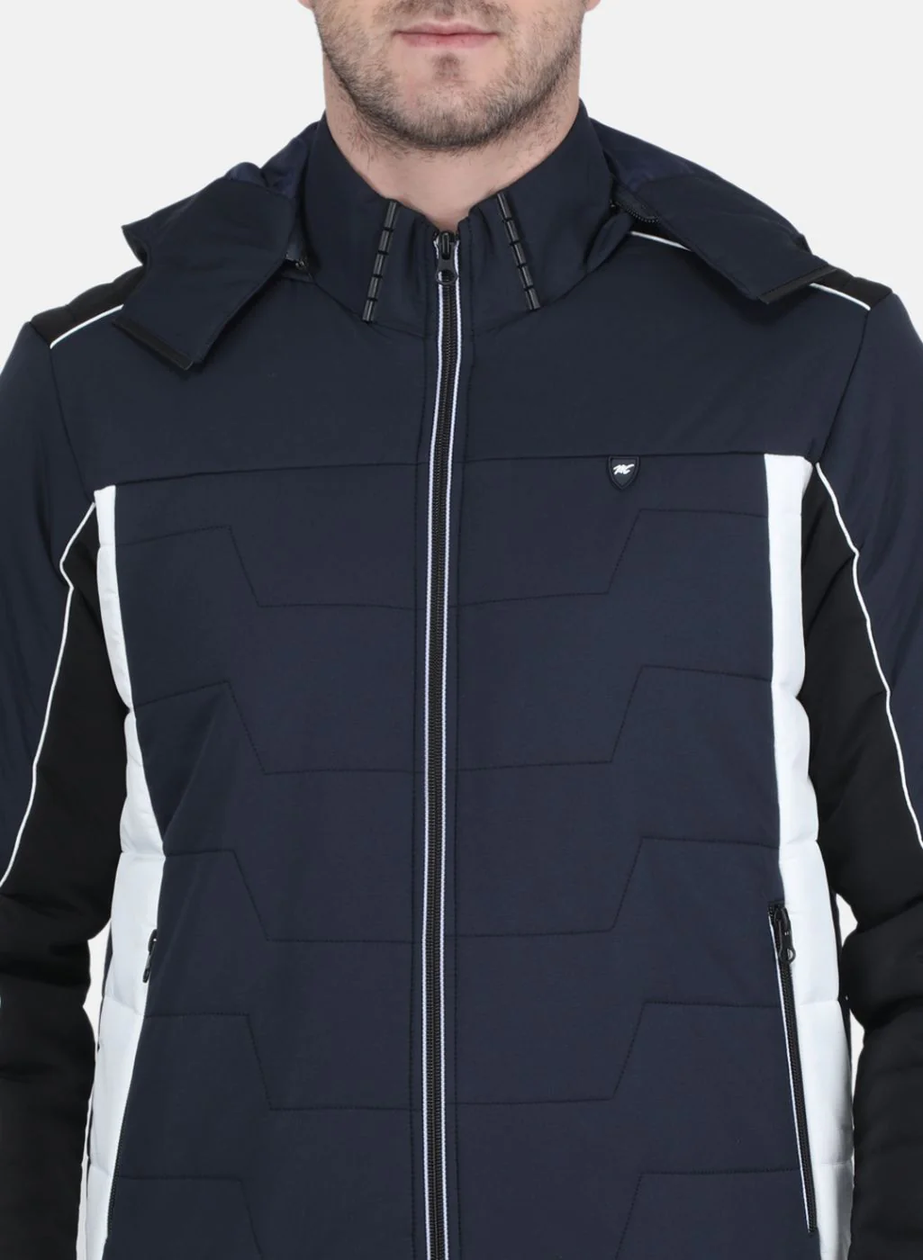Men Blue Solid Jacket - Image 5