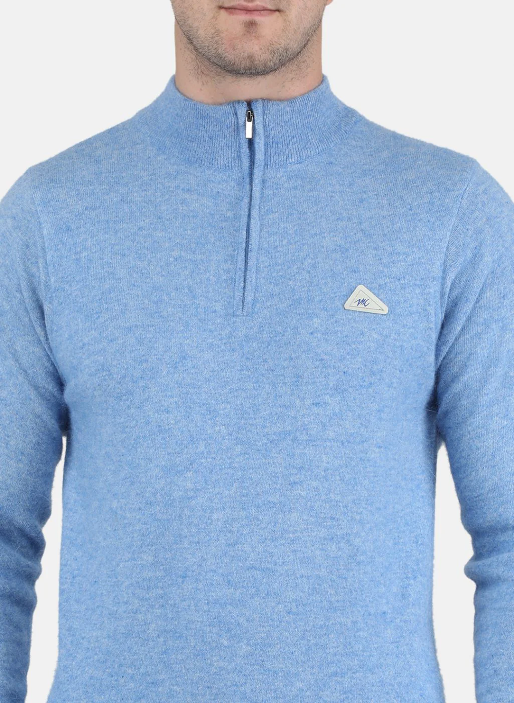 Men Blue Solid Pullover - Image 5
